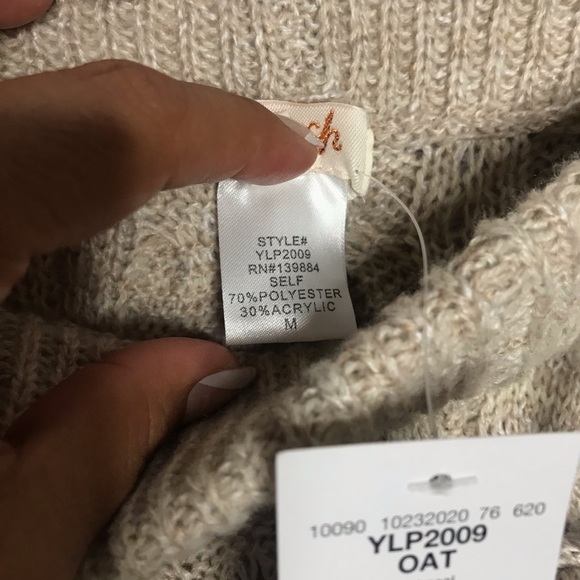 A. Peach Cable Knit Wide Leg Pant - Picture 7 of 10